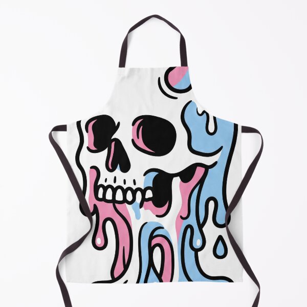 Item preview, Pink and Blue Pastel Goth Dripping Horned Skull designed and sold by seven things shop.