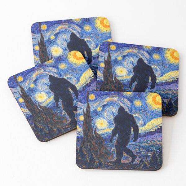 Item preview, Bigfoot Cosmic Night Scene Artistic Cryptid Starry Night Van Gogh Style designed and sold by will freed18.