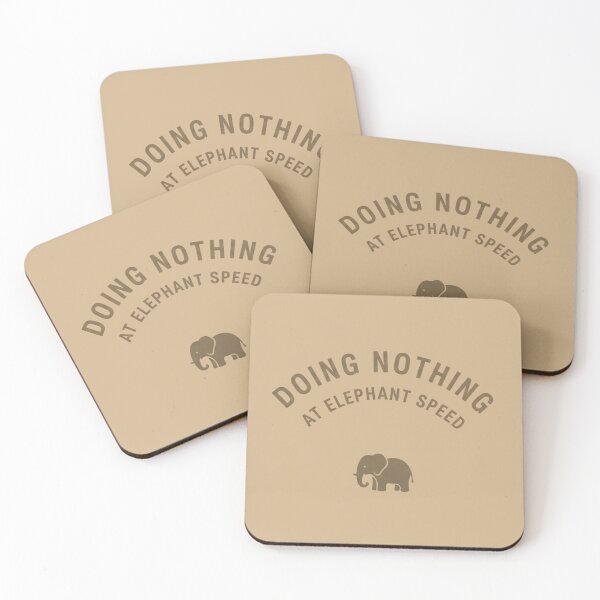 Item preview, Doing Nothing Elephant Speed Minimalist Slow Living Art designed and sold by SavannaStrikes.