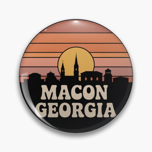 Item preview, Macon Georgia: Orange Sunset Skyline Badge designed and sold by CircinusStore.