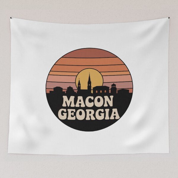 Item preview, Macon Georgia: Orange Sunset Skyline Badge designed and sold by CircinusStore.