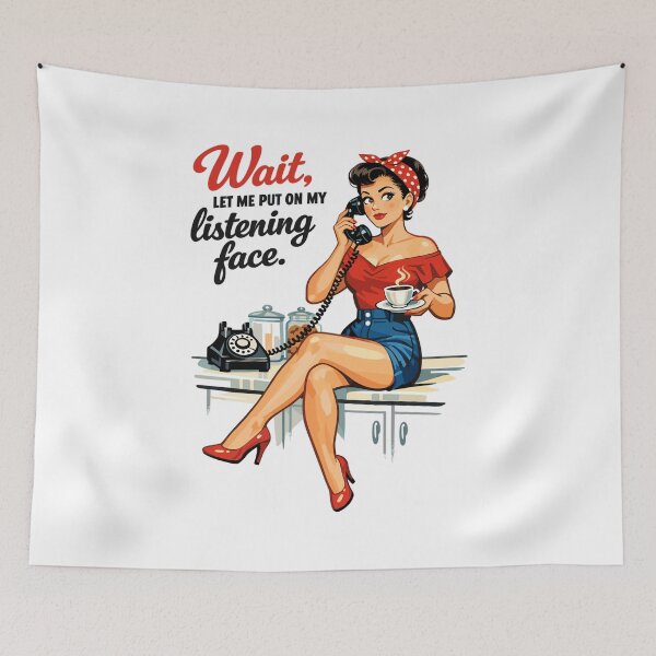 Item preview, Pin-up Girl: Let Me Put On My Listening Face Vibe designed and sold by Pineapple-Tree.