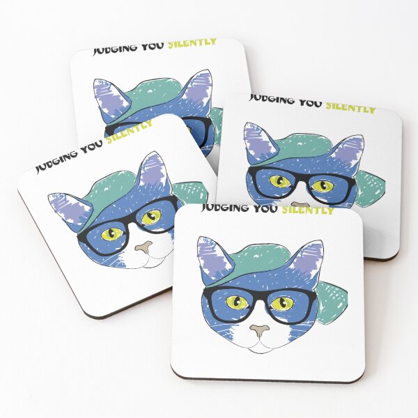 Item preview, Funny Judging You Silently Hipster Cat designed and sold by Quotable Gear.