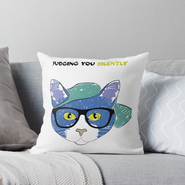 Item preview, Funny Judging You Silently Hipster Cat designed and sold by Quotable Gear.