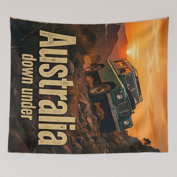 Item preview, Classic Australia Road Trip Sunset Vintage Car Poster designed and sold by BorgSpareParts.