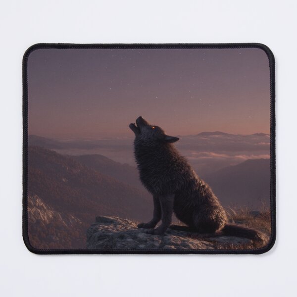 Item preview, Mystical Wolf Howling Under Starry Night Sky designed and sold by NicolasGlowArt.