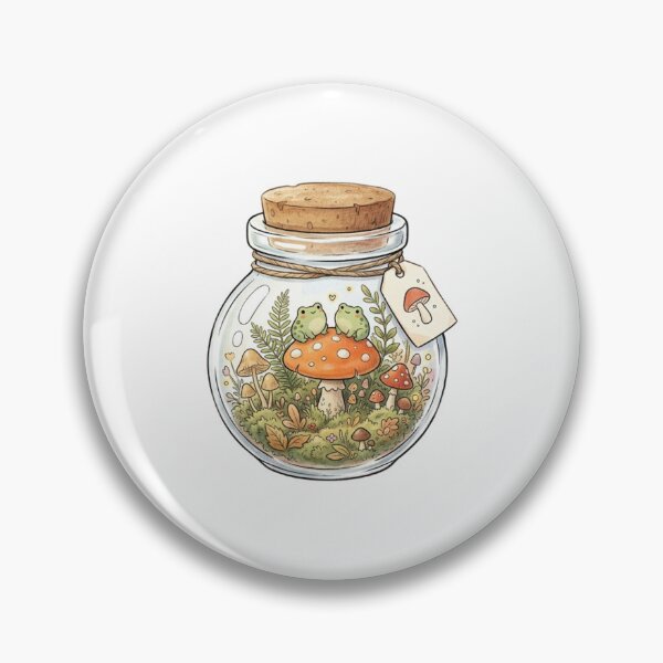 Item preview, Cottagecore Frog in Mushroom Jar designed and sold by SOUFIANE1991.