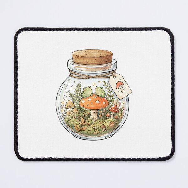 Item preview, Cottagecore Frog in Mushroom Jar designed and sold by SOUFIANE1991.