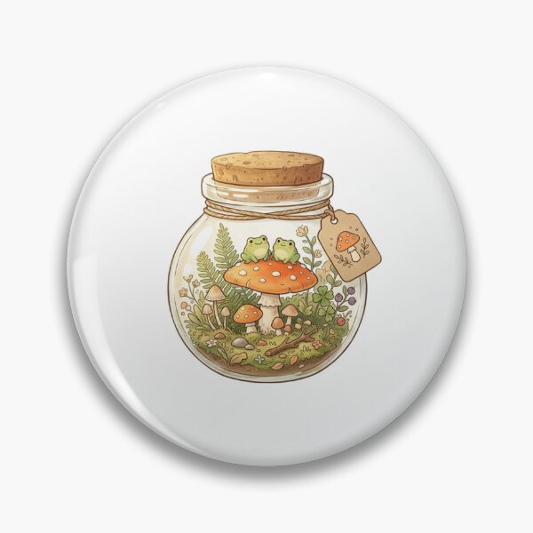 Item preview, Cottagecore Frog in Mushroom Jar designed and sold by SOUFIANE1991.