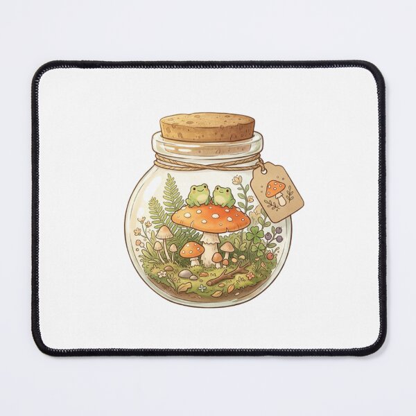 Item preview, Cottagecore Frog in Mushroom Jar designed and sold by SOUFIANE1991.