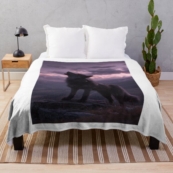 Item preview, Wild Wolf Howling Under Starry Mountain Sky designed and sold by NicolasGlowArt.