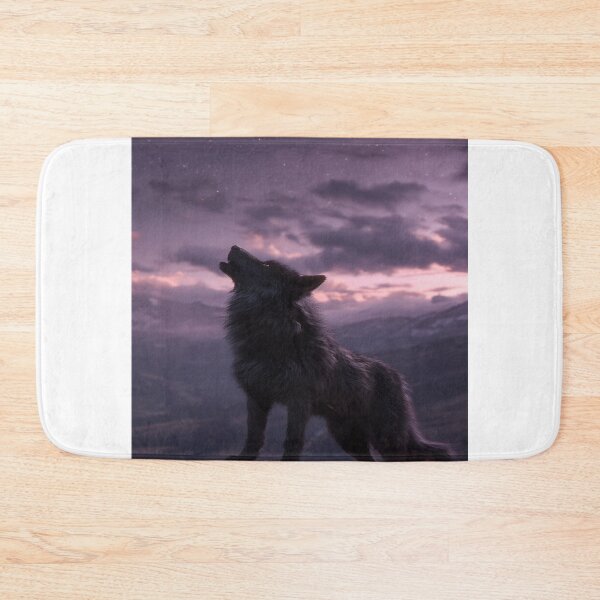 Item preview, Wild Wolf Howling Under Starry Mountain Sky designed and sold by NicolasGlowArt.