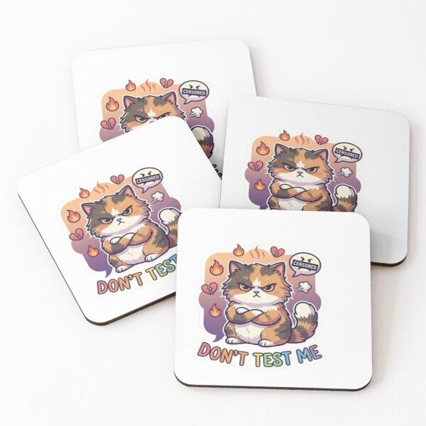 Item preview, Don’t Test Me Angry Cat Sticker | Funny Attitude Cat Meme designed and sold by Velora Design .