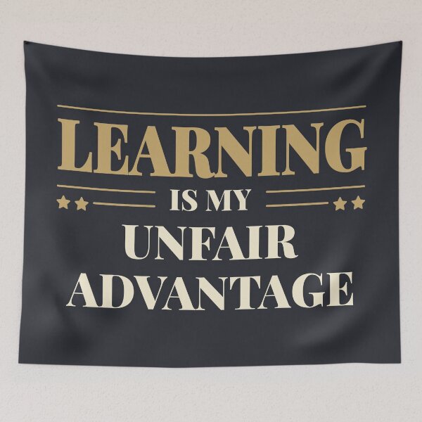 Item preview, Learning is my unfair advantage - Light typography designed and sold by Revextyr.