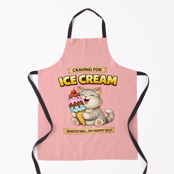 Item preview, Funny Cat Craving Ice Cream Rebooting My Happy Self Cute Food Mood Meme designed and sold by Mindworx21.