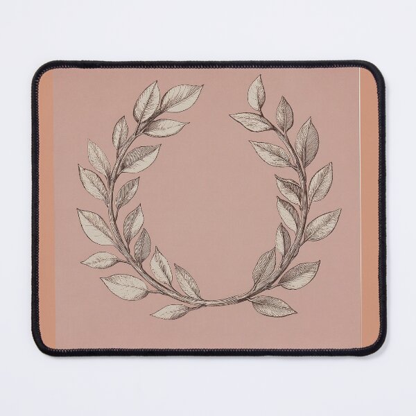 Item preview, Wreath – Botanical Engraving on Dusty Rose Art Print designed and sold by BestVarieties.