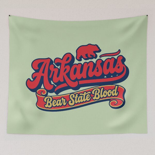 Item preview, Arkansas Bear State Blood Vintage Retro Script designed and sold by Cozy-Old-Pub.