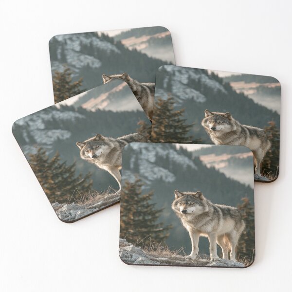 Item preview, Majestic Gray Wolf Mountain Wilderness Wildlife designed and sold by NicolasGlowArt.