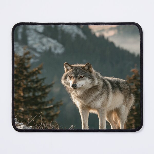 Item preview, Majestic Gray Wolf Mountain Wilderness Wildlife designed and sold by NicolasGlowArt.