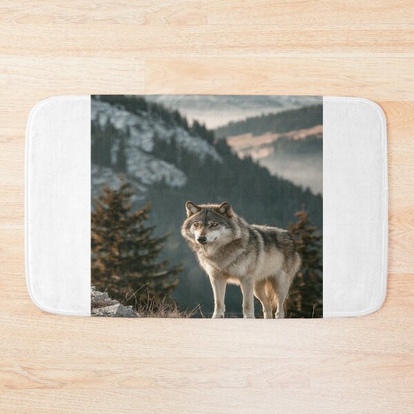 Item preview, Majestic Gray Wolf Mountain Wilderness Wildlife designed and sold by NicolasGlowArt.