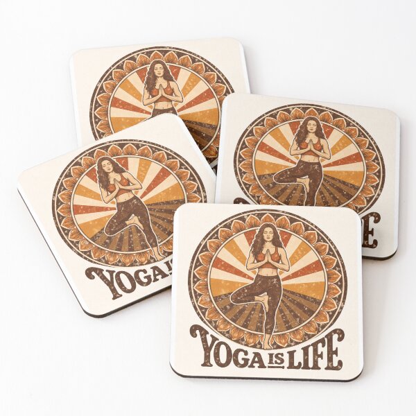 Item preview, Yoga Is Life Tree Pose Mandala – Vintage 70s Boho Aesthetic Vrksasana Yoga T-Shirt designed and sold by VINTAGEPUNTEES.