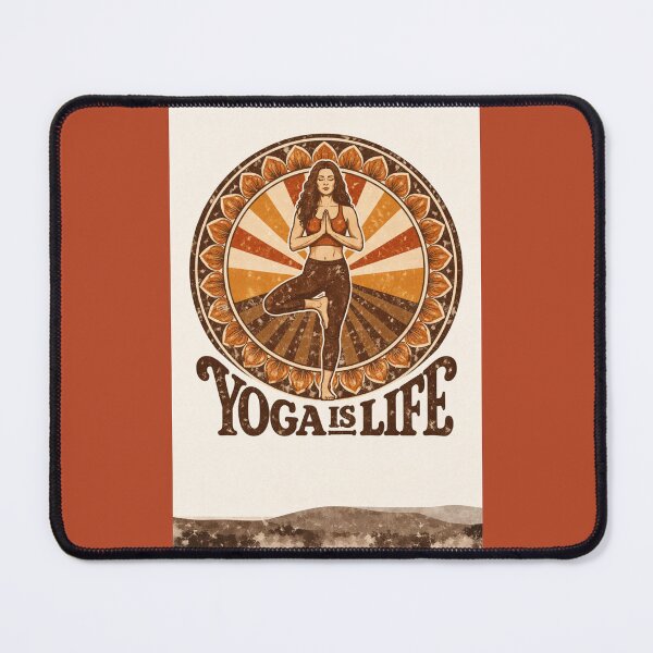 Item preview, Yoga Is Life Tree Pose Mandala – Vintage 70s Boho Aesthetic Vrksasana Yoga T-Shirt designed and sold by VINTAGEPUNTEES.