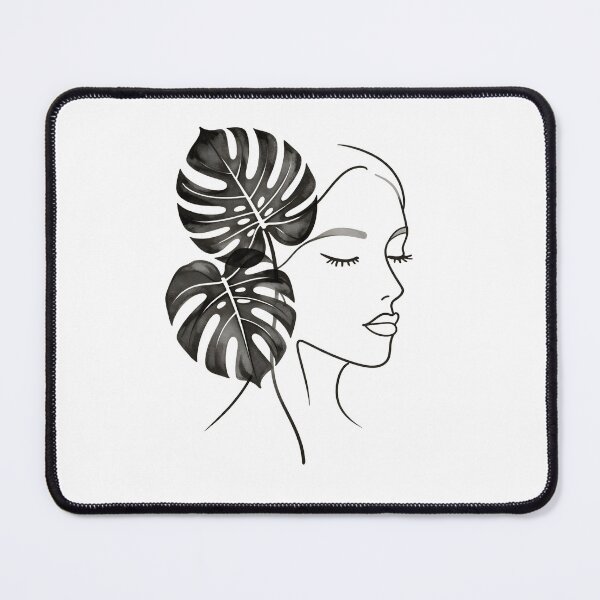Item preview, Boho Minimalist Line Art Woman and Monstera Leaf designed and sold by Zentavix.