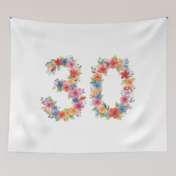 Item preview, 30th birthday flowers  watercolor. designed and sold by uunaa.