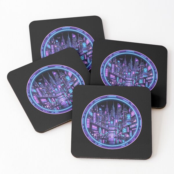 Item preview, Cyberpunk City Circle designed and sold by Stickersdevelop.