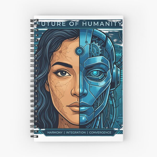 Item preview, Future of Humanity - Half Human Half Robot Cybernetic Cyborg Illustration designed and sold by MCV-Designs.