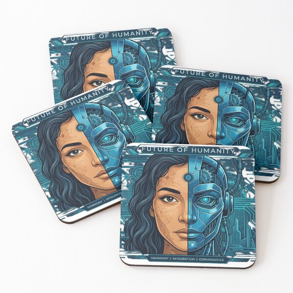 Item preview, Future of Humanity - Half Human Half Robot Cybernetic Cyborg Illustration designed and sold by MCV-Designs.