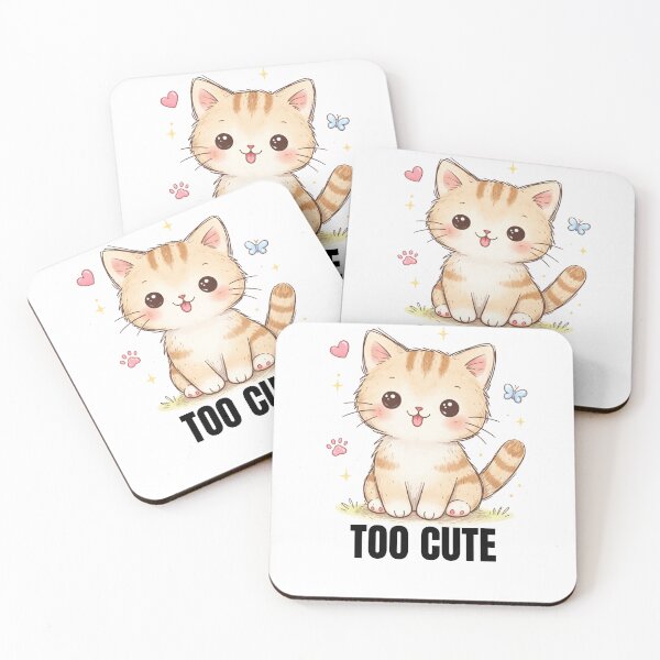 Artikelvorschau, Niedliches Kawaii-Kätzchen, zu niedlich, lustiges Katzendesign entworfen und verkauft von Laika's design .