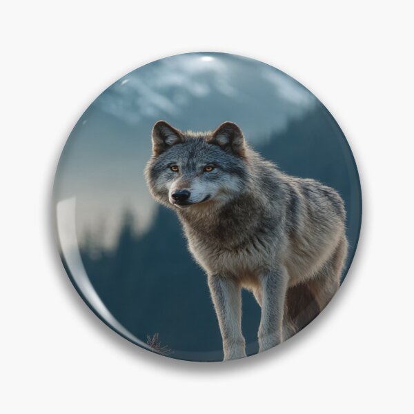 Item preview, Majestic Gray Wolf Mountain Wilderness designed and sold by NicolasGlowArt.