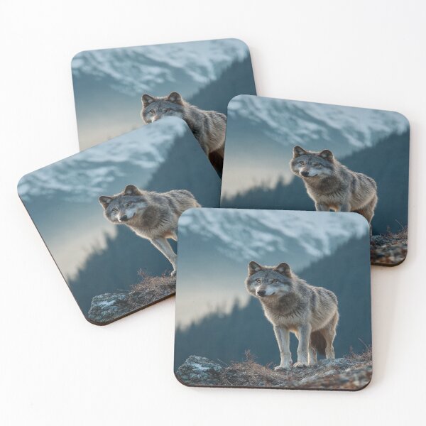 Item preview, Majestic Gray Wolf Mountain Wilderness designed and sold by NicolasGlowArt.