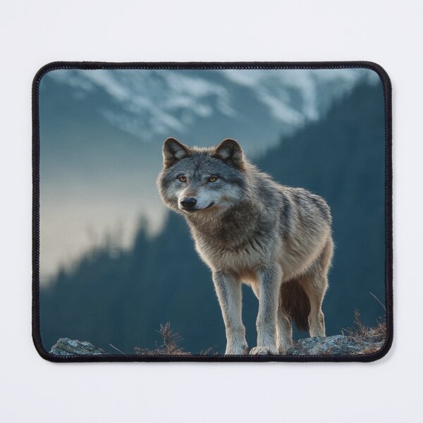 Item preview, Majestic Gray Wolf Mountain Wilderness designed and sold by NicolasGlowArt.