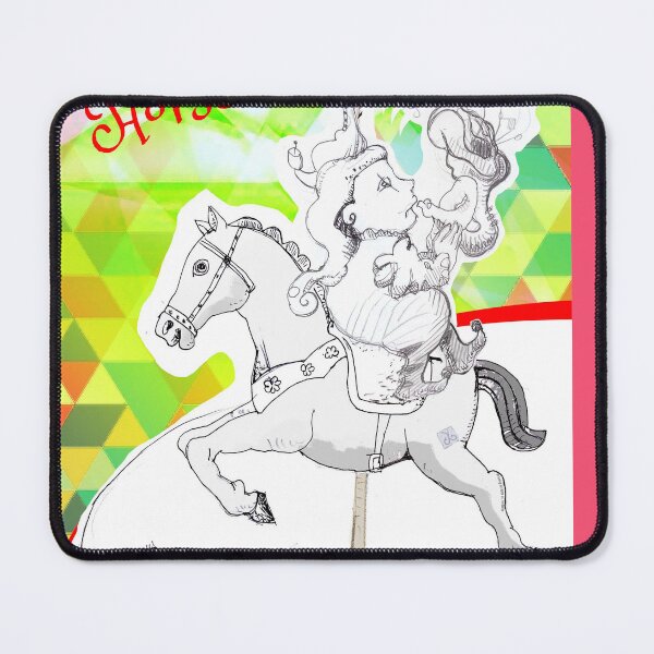 Item preview, Happy Year Of The Horse - Musical Harlequin Boy On A Carousel Horse (drawing by ACCI) designed and sold by VanyssaGraphics.