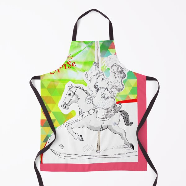 Item preview, Happy Year Of The Horse - Musical Harlequin Boy On A Carousel Horse (drawing by ACCI) designed and sold by VanyssaGraphics.