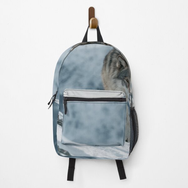 Item preview, Powerful Wolf in Winter Snow Mountain Landscape designed and sold by NicolasGlowArt.