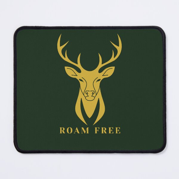 Item preview, Roam Free Gold Stag Forest Green Nature Design designed and sold by Slow Vibes Designs.