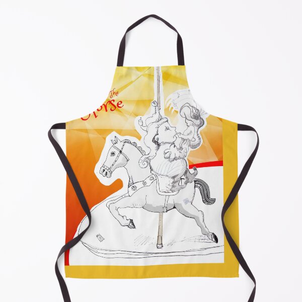 Item preview, Happy Year Of The Horse - Musical Harlequin Boy On A Carousel Horse (drawing by ACCI) designed and sold by VanyssaGraphics.