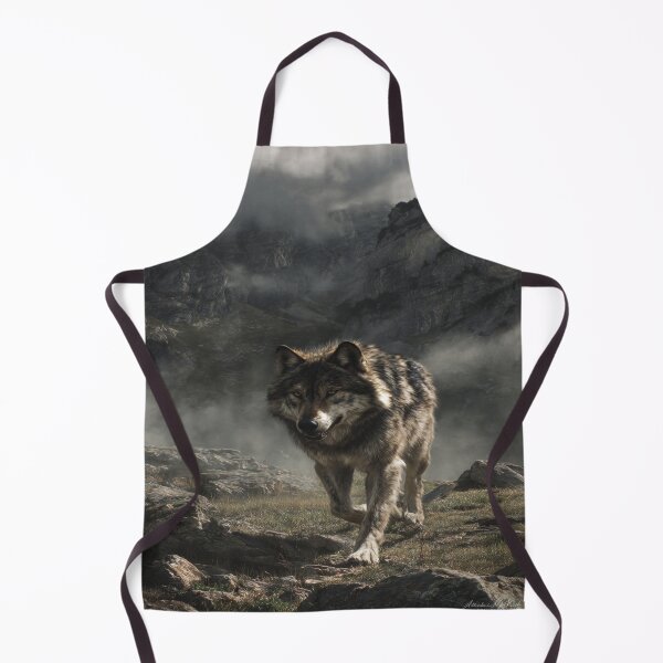 Item preview, Majestic Wild Wolf in Foggy Mountain Wilderness designed and sold by NicolasGlowArt.