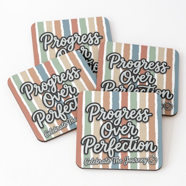 Item preview, Progress Over Perfection Motivational Retro Quote designed and sold by CoolTShirtDesign.