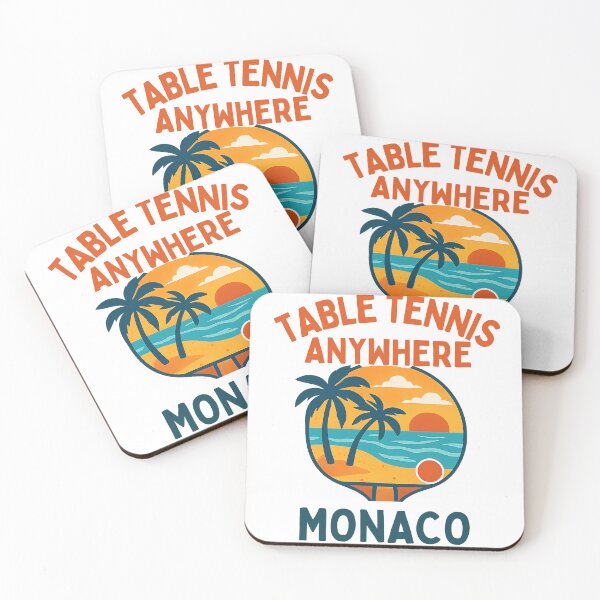 Item preview, Monaco Table Tennis Anywhere Tropical Sunset Paddle Mediterranean T-Shirt designed and sold by OhMyPingCo.