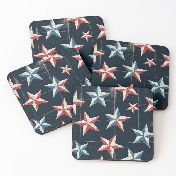 Item preview, Grunge Patriotic Scattered Star Pattern Americana designed and sold by OldGloryForge.