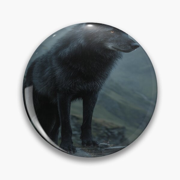 Item preview, Majestic Black Wolf Misty Mountain Wilderness designed and sold by NicolasGlowArt.