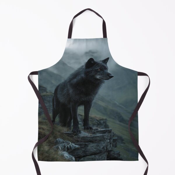 Item preview, Majestic Black Wolf Misty Mountain Wilderness designed and sold by NicolasGlowArt.