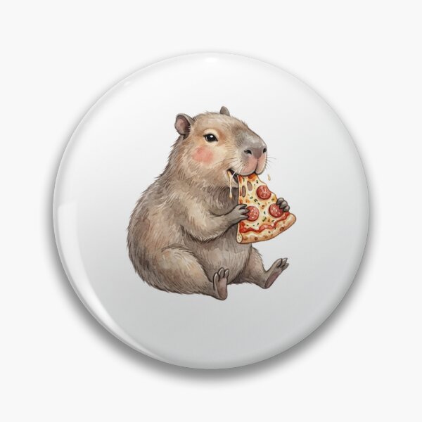 Item preview, Cute Capybara Eating Pizza designed and sold by SOUFIANE1991.