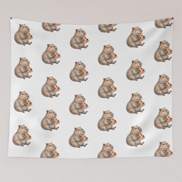 Item preview, Cute Capybara Eating Pizza designed and sold by SOUFIANE1991.