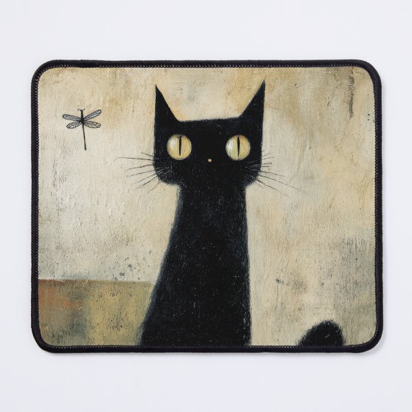 Item preview, Cat watches a dragonfly in art designed and sold by anytka.