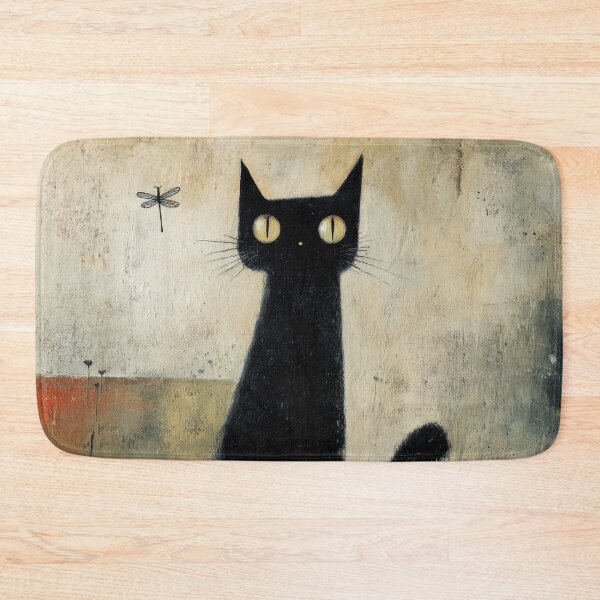 Item preview, Cat watches a dragonfly in art designed and sold by anytka.